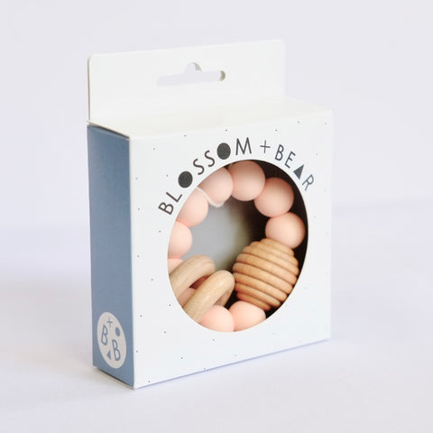 Speckled Beehive Silicone and Wooden Teething Toy
