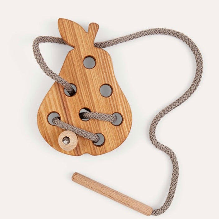 Pear Wooden Lacing Toy
