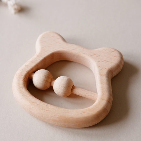 Rust Beehive Silicone and Wooden Teething Toy