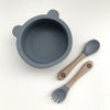Blush 'CUB' Silicone Suction Bowl and Cutlery  set